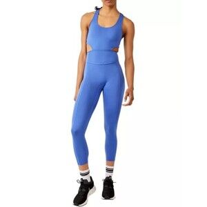 Free People Movement Jumpsuit XS Blue One Piece Criss Cross Back Activewear